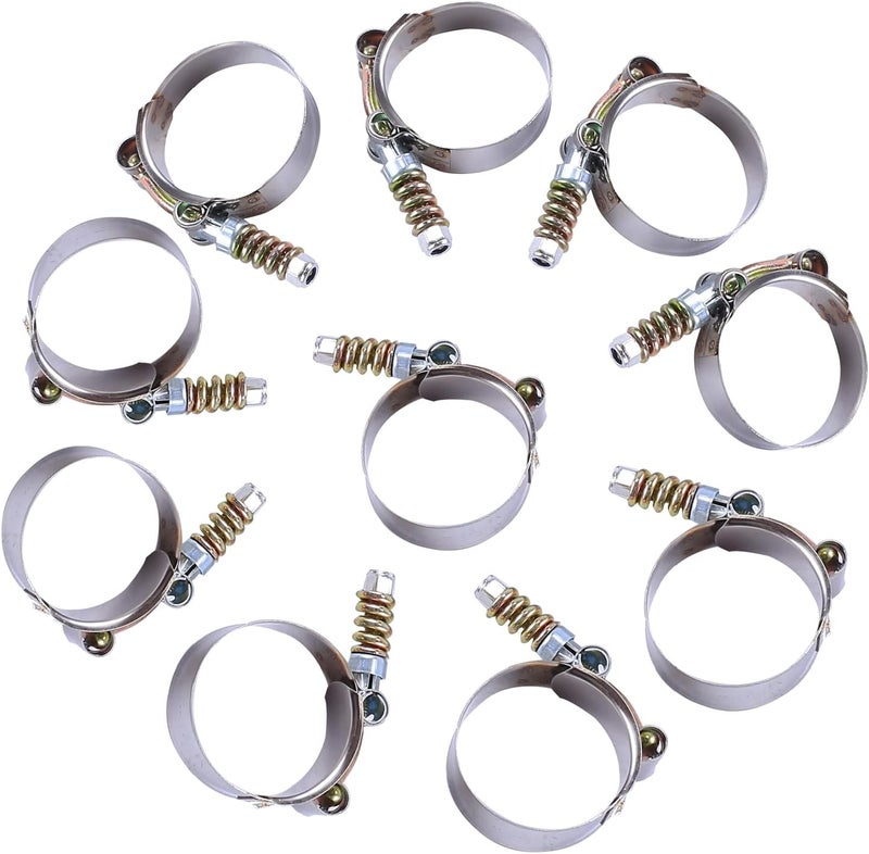 BATONECO 10Pcs T-Bolt Clamps Turbo Intake Intercooler Hose Clamp Spring Loaded Stainless Steel 77-85mm(3.03"-3.35") - Image 1